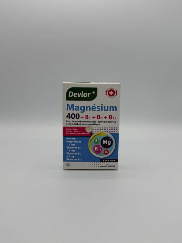 Magnésium 400 + Vitamines B1 + B6 + B12 - Devlor