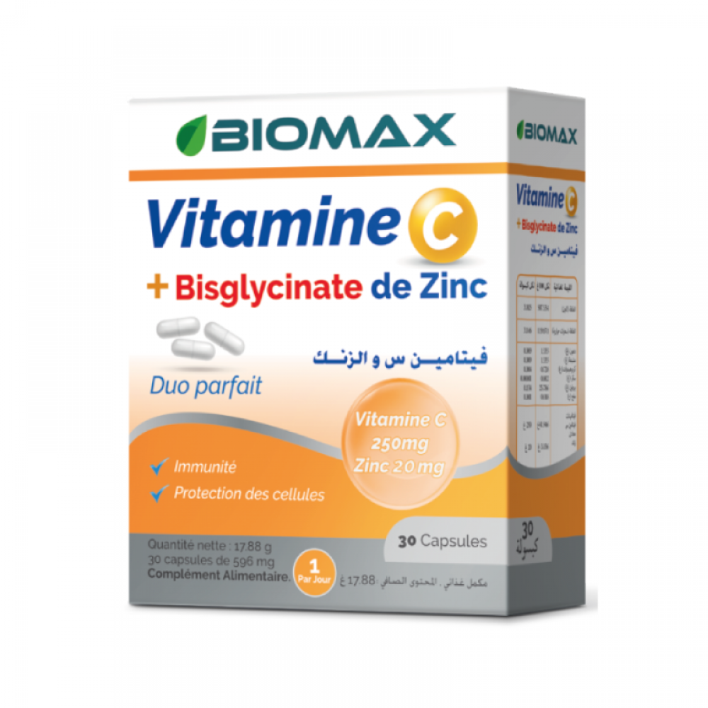 Biomax Vitamine C + Bisglycinate de Zinc
